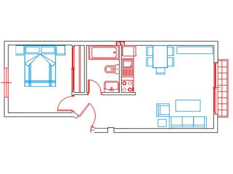 Plano tipo C4 · 1 dormitorio